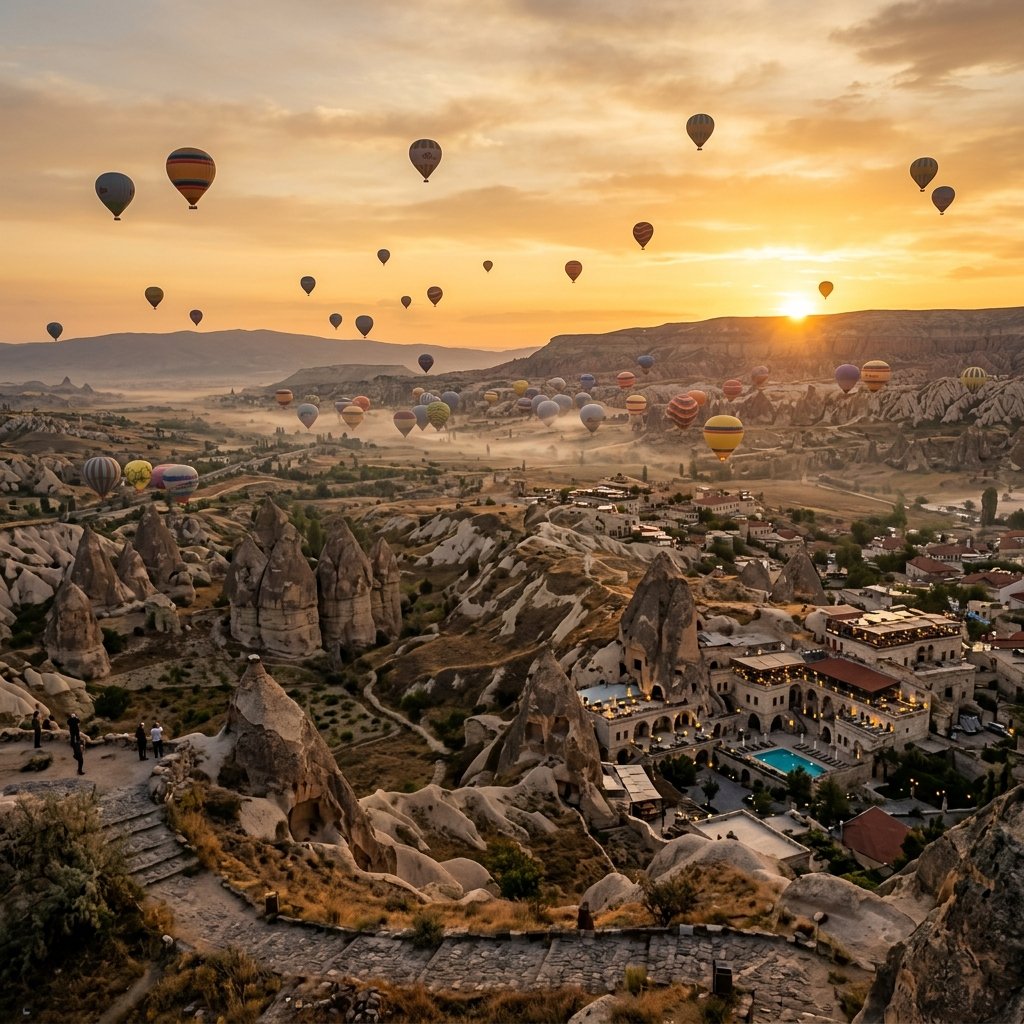 Paisagem da Turquia bíblica ao amanhecer
